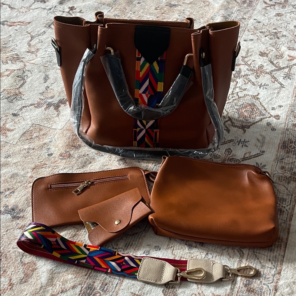 Brown Multicolor Women's Bag
